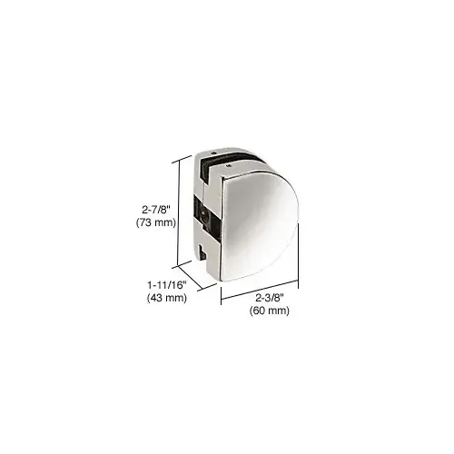 Polished Stainless PTH Series Glass Mounted Patch Lock Keeper