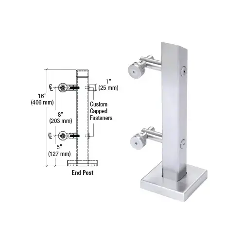 CRL PWC1EBS 316 Brushed Stainless Point Supported End Post