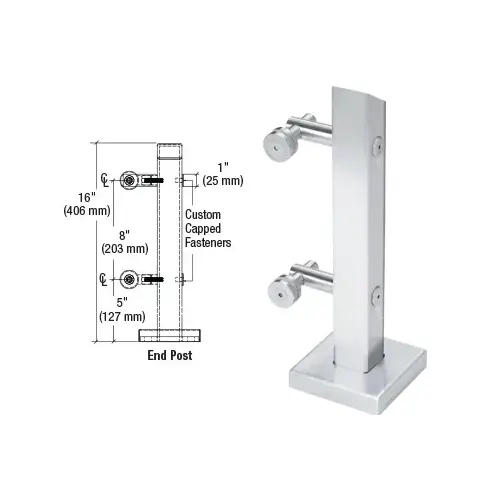 CRL PWC1EPS 316 Polished Stainless Point Supported End Post