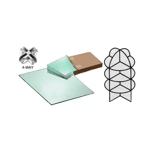 CRL QS7CH QS7 12 Section Quarter Round Tempered Glass Displayer with Chrome Connectors