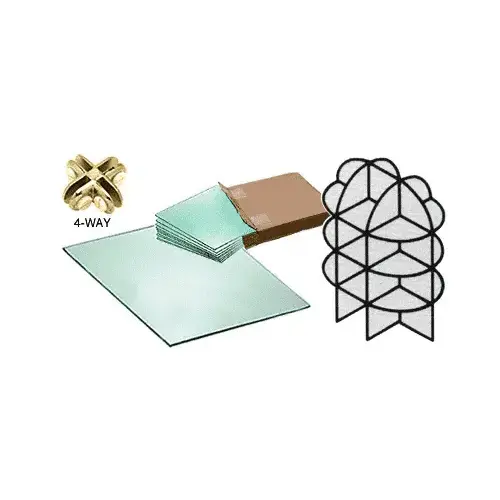 CRL QS8BR QS8 18 Section Quarter Round Tempered Glass Displayer with Brass Connectors