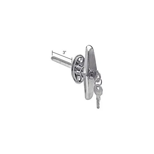 RV and Camper Door 'T' Locking Handle Brite Chrome