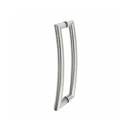 Brushed Stainless Glass Mounted Curved Tubular Back-to-Back Pull Handle - 18" (457 mm)