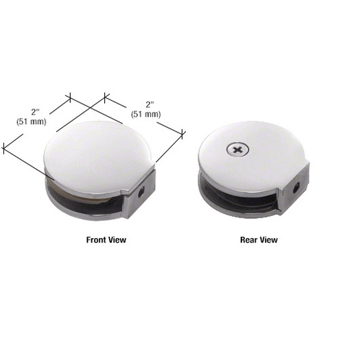 CRL RC79CH Polished Chrome Round Fixed Panel U-Clamp