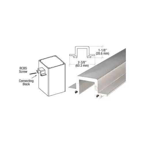 12" Standard Post Rail Connecting Block Chromate