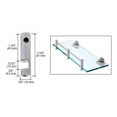 CRL RDB3BN Brushed Nickel Right Hand Rod Support