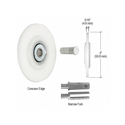 Wide Fork Nylon Concave Edge Replacement Wheel - 2" x 3/16"