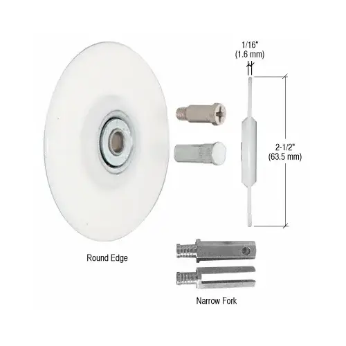 CRL REPS5N Round Edge Nylon Replacement Wheel - 2-1/2" x 1/16"