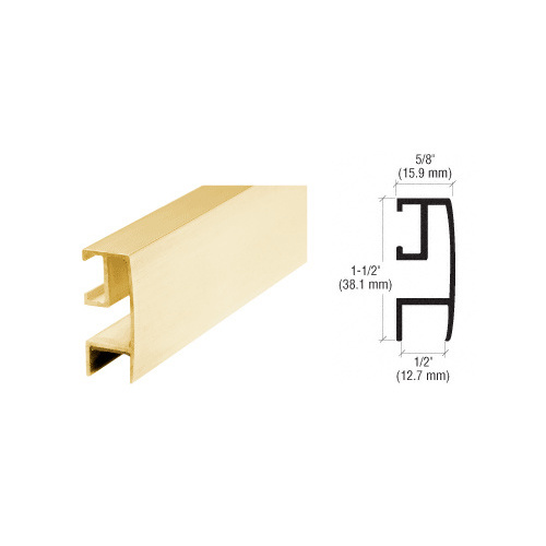 Brite Gold Anodized Rectangular Mirror Frame Extrusion 144" Stock Length