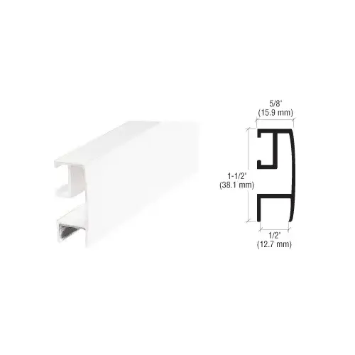 White Rectangular Mirror Frame Extrusion  36" Stock Length - pack of 4