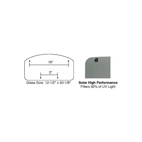 CRL RG350HH /SFC 14 x 32 NewPort Sunroof High Performance Glass with Hardware