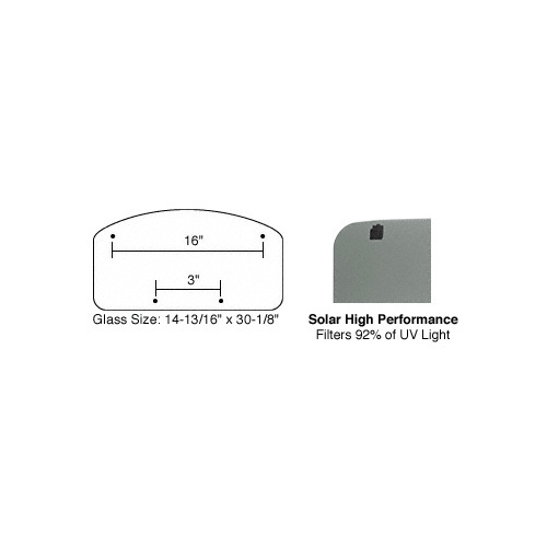 CRL RG360HH /SFC 17 x 32 NewPort Sunroof High Performance Solar Glass with RL105 Hardware