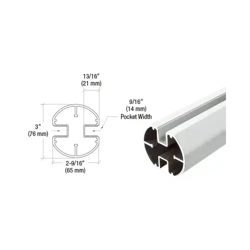 Sky White AWS 3" Diameter Round 180 Degree Center or End Post Only - 48"