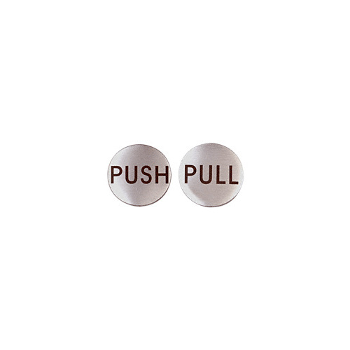 CRL RPP2BS Brushed Stainless 2" Round Push/Pull Set - Etched Stainless Steel