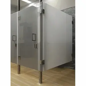 CRL RPS12BS Brushed Stainless Custom Frameless 'All-Glass' Restroom Partition