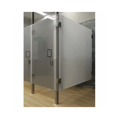 CRL RPS12BS Brushed Stainless Custom Frameless 'All-Glass' Restroom Partition