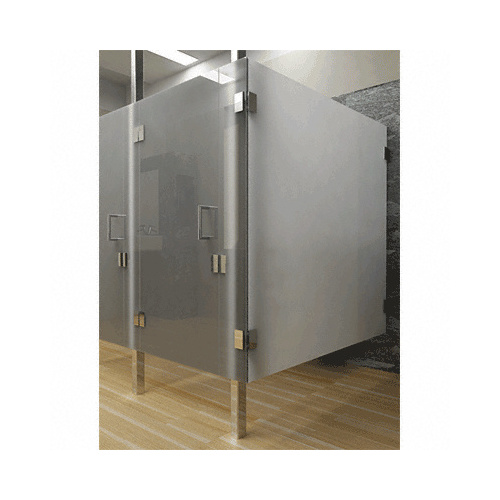 Polished Stainless Custom Frameless 'All-Glass' Restroom Partition