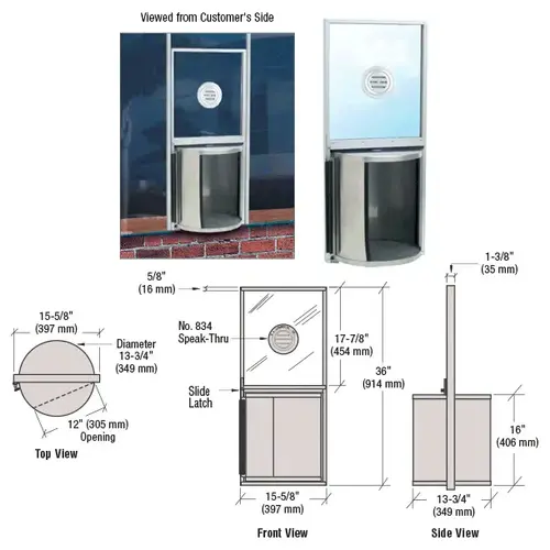 CRL RS200A Satin Anodized Rotating Service Window