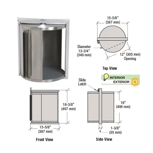 CRL RS200DRUM Satin Anodized Framed Rotating Drum for the RS200A