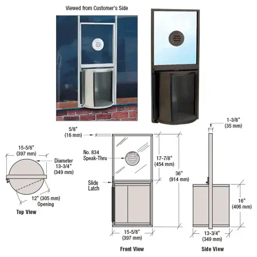 CRL RS201DU Duranodic Bronze Anodized Finish Rotating Service Window