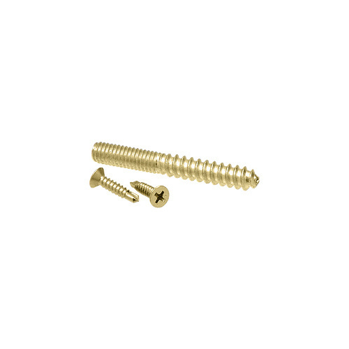 Polished Brass Replacement Screw Pack for Concealed Wood Mount Hand Rail Brackets - 5/16"-18 Thread