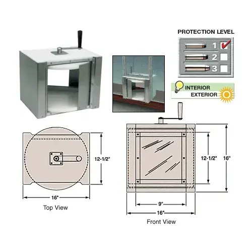 CRL RSVW1 Brushed Stainless Rotary Server with Vision Panel