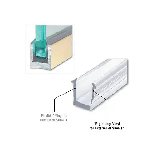 Rigid Vinyl for DUC38 U-Channel for 8 mm Glass -  60" Length - pack of 10