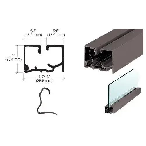 CRL S010DU Dark Bronze Anodized Snap-In Sash with Clips - 12' Stock Length
