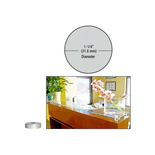 Satin Chrome 1-1/4" Diameter by 1/4" Standoff Base