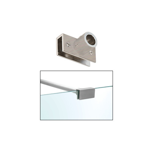 Brushed Nickel Adjustable Slim Line Glass Mount Fitting