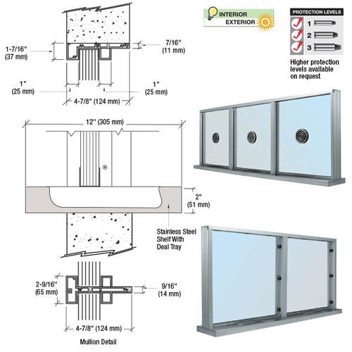 Satin Anodized Aluminum Standard Inset Frame Multi-Lite Window