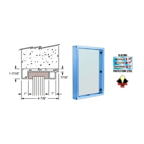 CRL S1V1K KYNAR Painted (Specify) Aluminum Standard Inset Frame Interior Glazed Vision Window