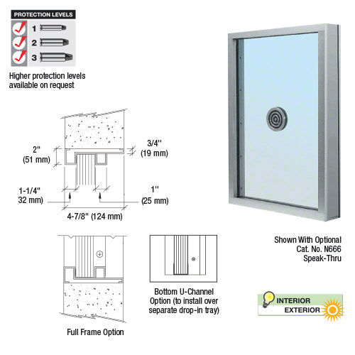 Brushed Stainless Steel Frame Exterior Glazed Vision Window