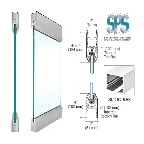 SPS S312S1BS Brushed Stainless Type 1 Standard with 4" Tapered Rails Top and Bottom