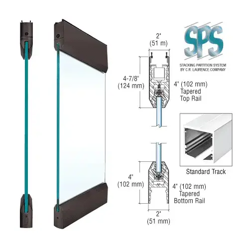 SPS S312S5DU Black Bronze Type 5 Standard with 4" Tapered Rails Top and Bottom