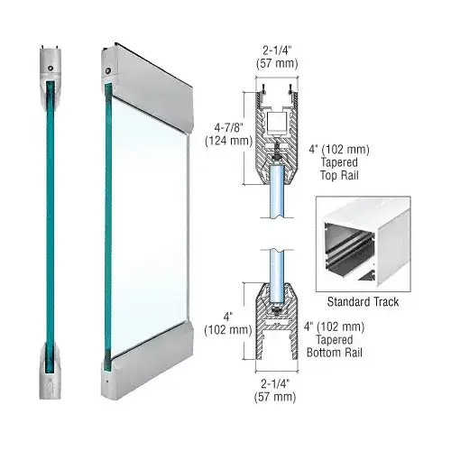 SPS S334S2BS Brushed Stainless Type 2 Standard with 4" Tapered Rails Top and Bottom
