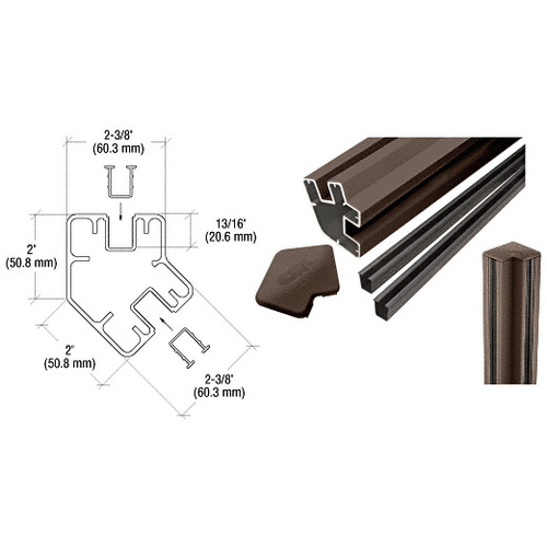 Matte Bronze 72" Long 2" x 2-3/8" Rectangular 135 Degree Post Kit