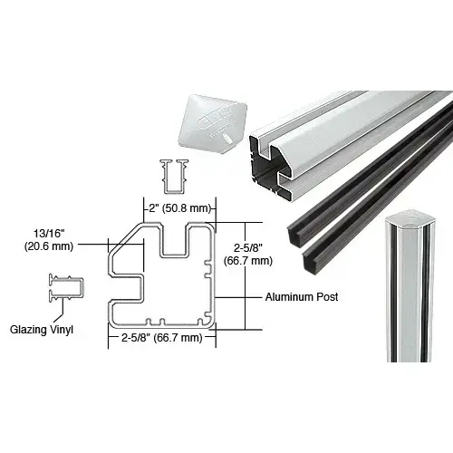 Sky White AWS 2" x 2-5/8" Rectangular 90 Degree 60" Corner Post Kit