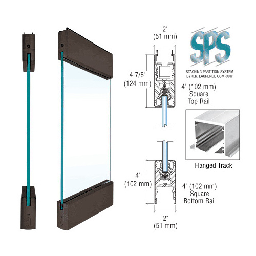 Black Type 2 Flanged with 4" Square Rails Top and Bottom