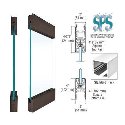 SPS S412S1DU Dark Bronze Type 1 Standard with 4" Square Rails Top and Bottom