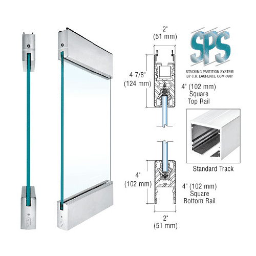 Satin Anodized Type 1 Standard with 4" Square Rails Top and Bottom