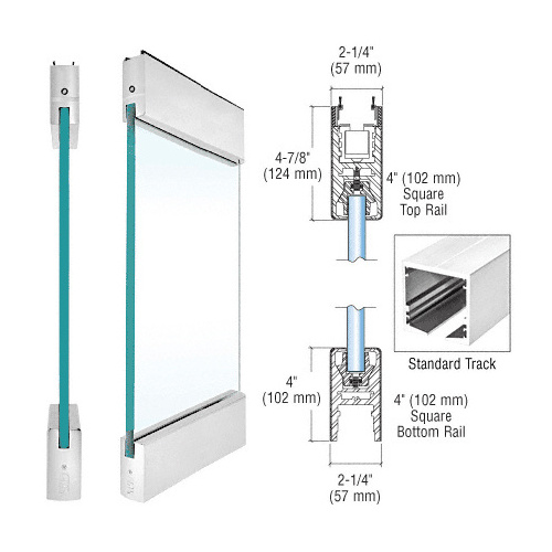 Satin Anodized Type 3 Standard with 4" Square Rails Top and Bottom