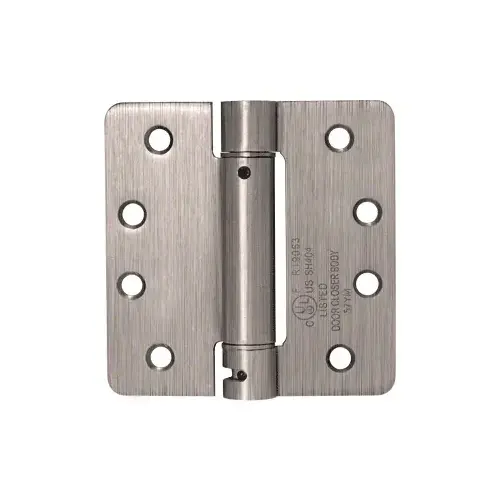 CRL S4415A 4" x 4" Antique Nickel Heavy-Duty Spring Hinge - 1/4" Radius