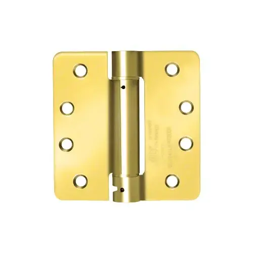 CRL S443 4" x 4" Polished Brass Heavy-Duty Spring Hinge - 1/4" Radius