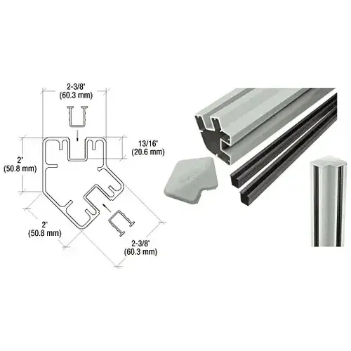 Agate Gray 60" Long 2" x 2-3/8" Rectangular 135 Degree Post Kit