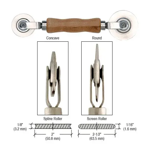 CRL S5K7 Heavy-Duty Steel Combination Roller Tool 2-1/2" x 1/16" and 2" x 1/8" Wheels