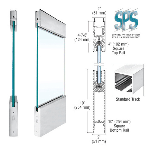 Satin Anodized Type 1 Standard With 4" Square Rail on the Top and 10" Square Rail on the Bottom