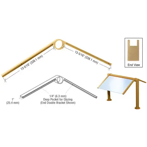 Polished Brass 2" Double Faced Sneeze Guard Bracket