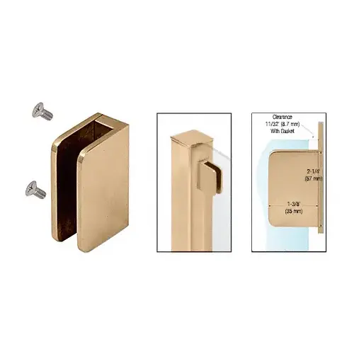 Polished Brass 3/8" Top Flat Base Glass Clip