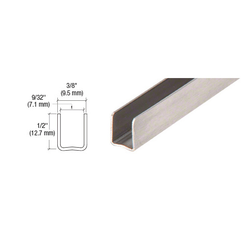 CRL SAC14BS Brushed Stainless 1/4" Radiused Back U-Channel - 144"